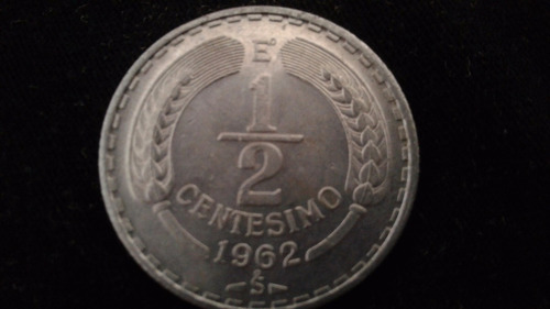 Moneda Medio Centésimo 1962 Chile Aluminio Classic