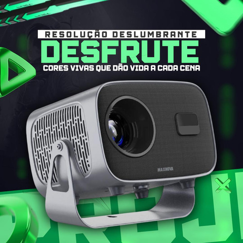 Projetor 4k Lcd Portátil Wifi Bluetooth Android 13 Full Hd Cor Preto