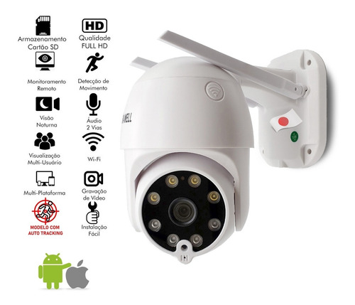 Imagem 2 de 7 de Câmera Externa Ip Prova D'água Infravermelho Externa Wifi Hd
