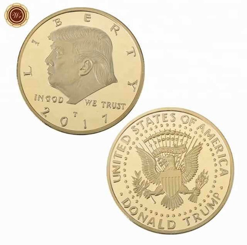 Moneda Donald Trump Bañada En Oro De 24k