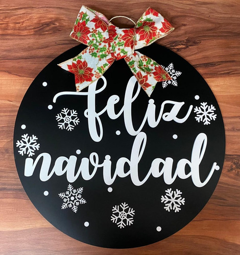 Imagen 3 de 9 de Colgante Para Puerta Navideño, Personalizado 40cm, Navidad