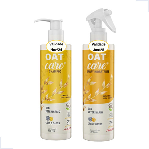 Kit Oat Care Shampoo E Spray Hidratante 200ml Avert Cães