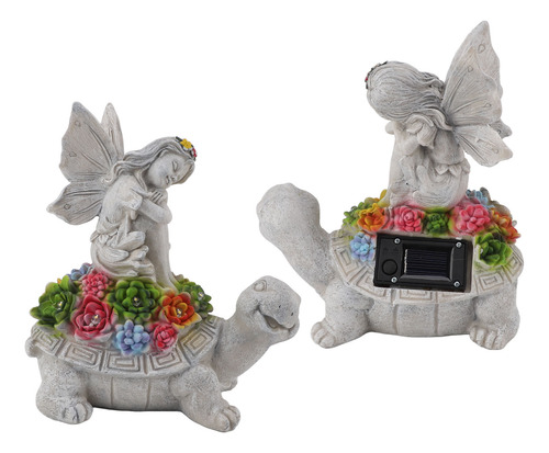 Solar Garden Statue And Angel Shape Resin Outdoor