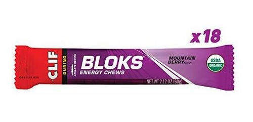 Clif Bloks - Energy Chews - Mountain Berry - Sin Cafeína