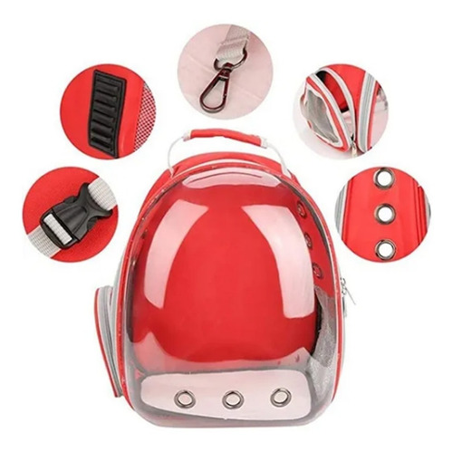 Imagen 3 de 8 de Mochila Bolso Mascotas Gato Perro Transparente Super Visión