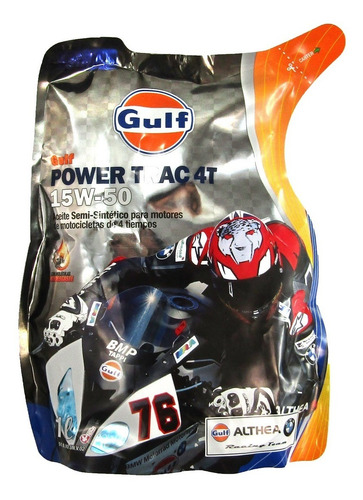 Lubricante Gulf Powertrac Moto 4t 15w50 Semisintetico Dpack