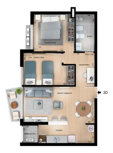 Venta Departamento 2 Dormitorios Terraza Barbacoa- Centro (montevideo)