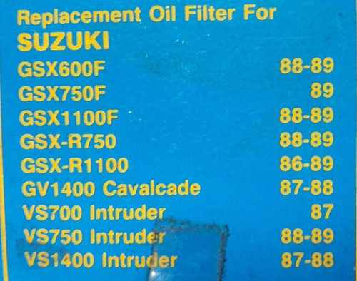 Filtro De Aceite Moto Suzuki Gsx600f Y Otros