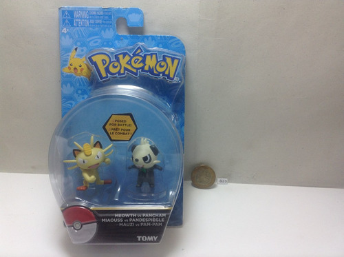 *** 833. Pokemon Meowth Y Pancham ** Tomy Original. Pokechay