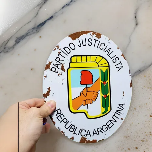 Cartel De Chapa Partido Justicialista Vintage Apto Exterior