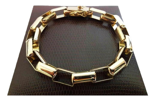 Pulseira Baguete Quadrada 52 Gramas Ouro 18k