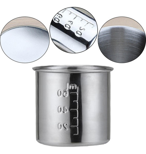 Vaso Graduado For Medicinas, Vaso De Acero Inoxidable 60 Ml