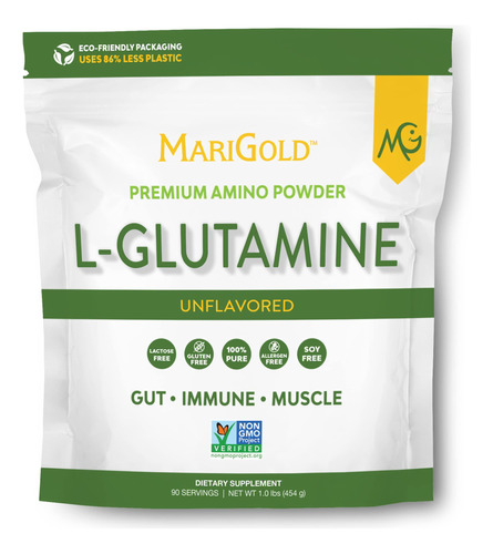 Marigold Polvo Puro De L-glutamina Sin Sabor  Apoyo Saludab