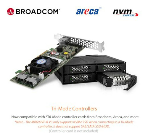 Bandeja Móvil Pcie 4.0 Para 4 Ssd Nvme U.2/u.3 En Bahía 5.25