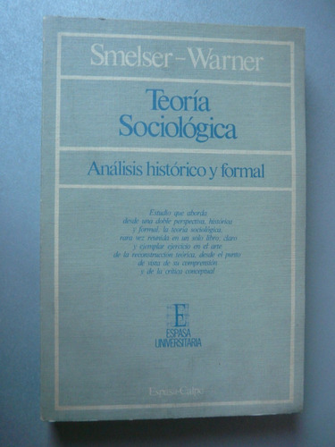 Teoría Sociológica - Análisis Histórico Y Formal - Smelser 