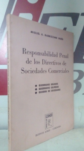 Responsabilidad Penal Directivos Sociedades. Radrizzani Goñi