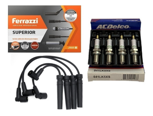 Kit Cables Ferrazzi + Bujias Acdelco Chevrolet Aveo 1.6