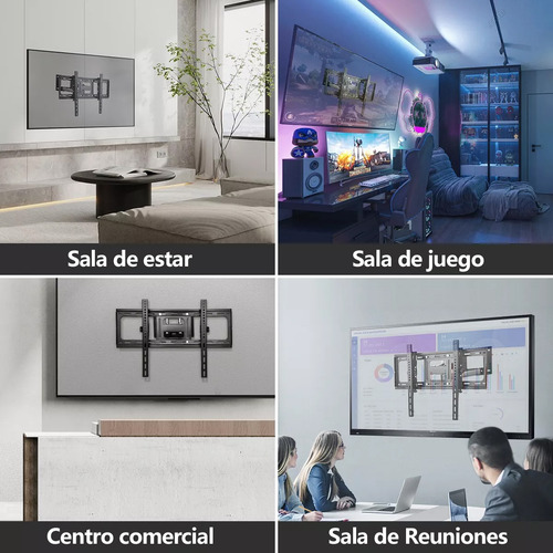 Soporte De Pared Para Tv Y Monitor De 32 A 85 Pulgadas Mountup Color Negro