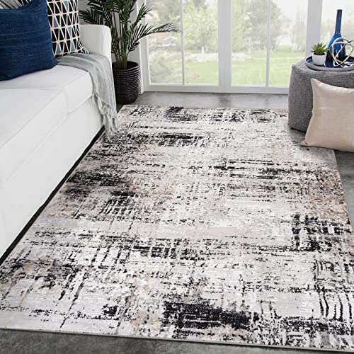 Alfombra Abstracta Gris Camellia Collection 1680, 5x7 P...