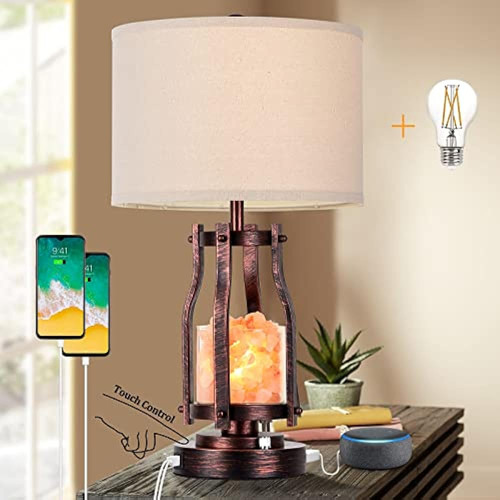 Dott Arts 2 En1 Farmhouse Table Lamptouch Lamp Con Puertos U