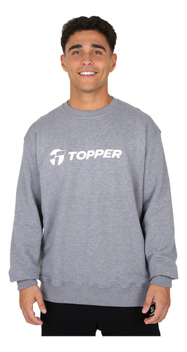 Buzo Urbano Topper Crew Rtc Hombre En Gris Y Melange | Dexte