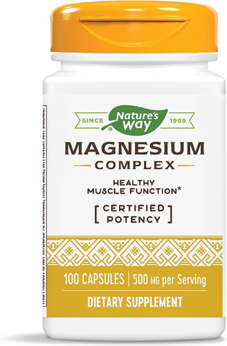 Natures Way Magnesium Complex Complejo De Magnesio 100caps Sabor Neutro