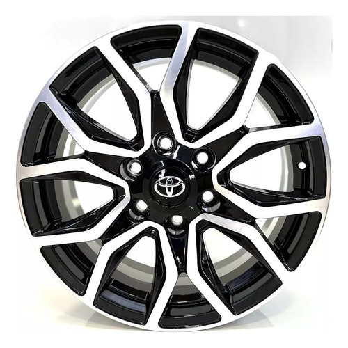 1 Roda Toyota Hilux 2023 Gr- Sport Aro 18x7,5 (01 Un)+bico Cor Preto Com Diamantado