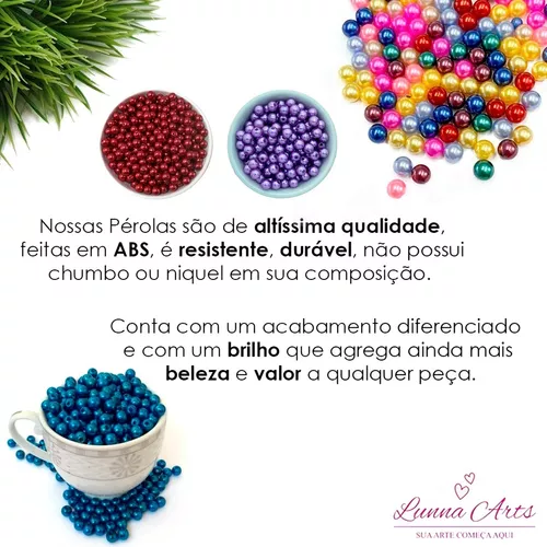 Perolas ABS Cor Azul tamanho 8mm - Loja de só pérolas