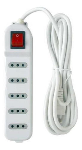 Alargador 3mts Blanco , Negros 6 Posic C/switch