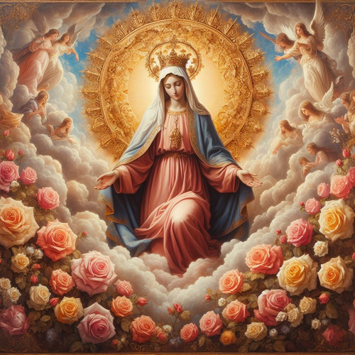 Obra De Arte Digital Virgen María V7 50x50 Pieza Única