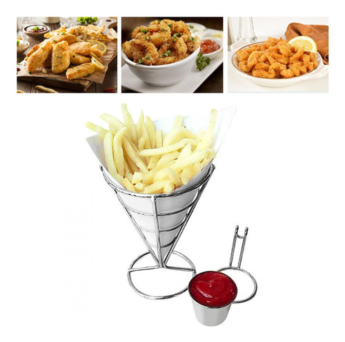 Soporte De Papas Fritas Plato Buffet Cono Bocadillos Exhibic