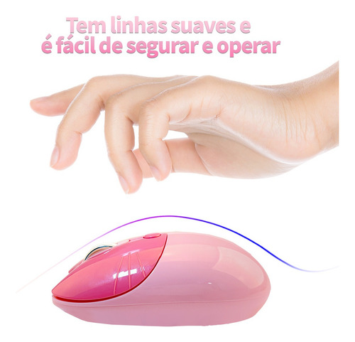 Mouse Sem Fio Mofii M33d Kitty Em Rosa