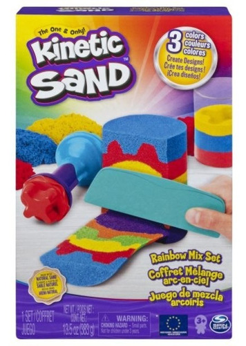 Kinetic Sand Rainbow Mix Set 3 Colores Arena Magica