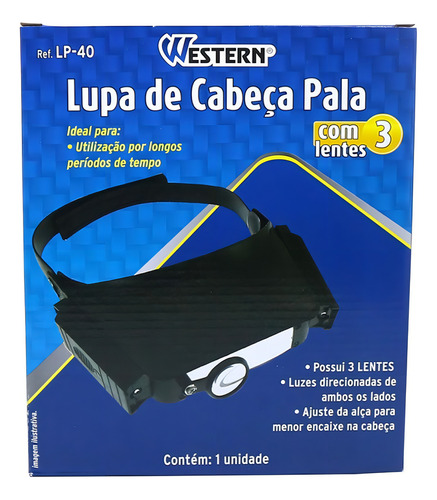 Lupa De Cabeça Led Pala Para Eletronica E Estetica 3 Lentes