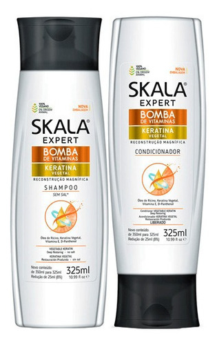 Kit Shampoo Y Acondicionador Bomba Keratina Cab Secos Vegano