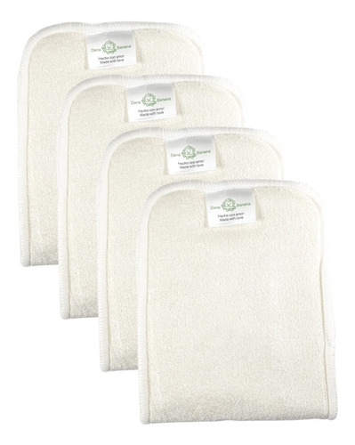 4 Insertos Fibra De Bambu 4 Capas Ultra Absorbentes Lavables