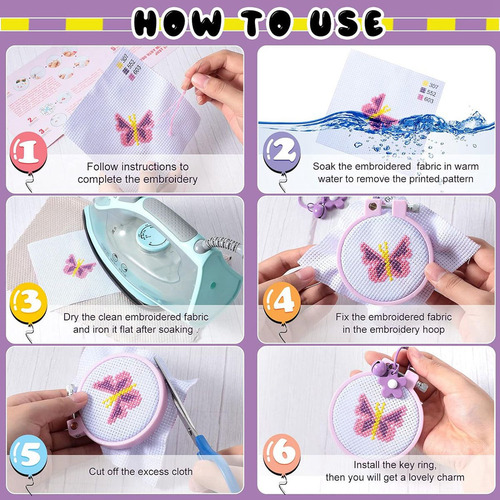 Kit De Bordado Infantil De 6 Piezas For Principiantes Con