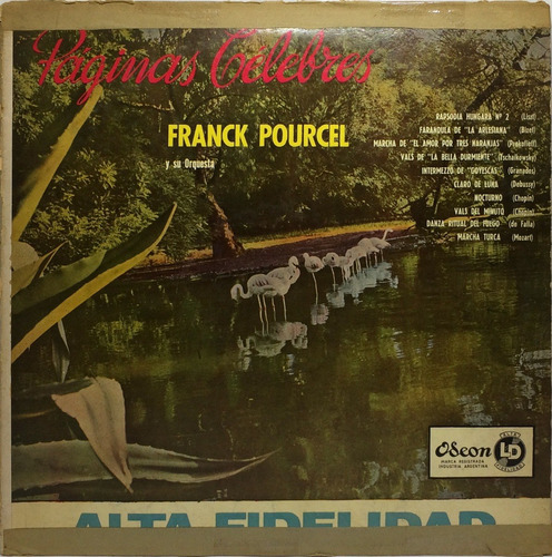 Vinilo Franck Pourcel Paginas Celebres Lp Argentina