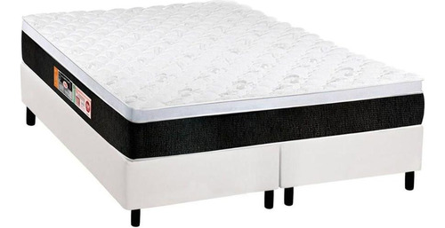 Cama Box Queen: Colchão Espuma Castor D45 Black E White Air