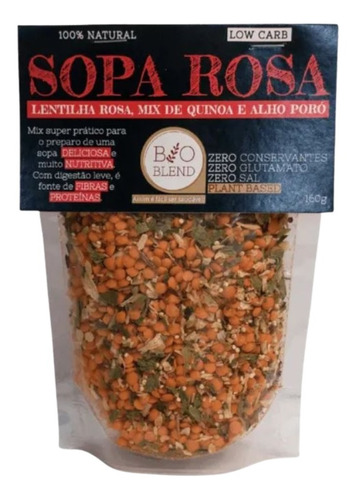 Sopa Rosa Natural Vegana - Pct 160 Gramas