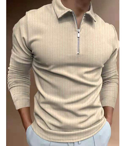 Camisas Polo Masculinas Camisa Casual Com Zíper Camisetas To