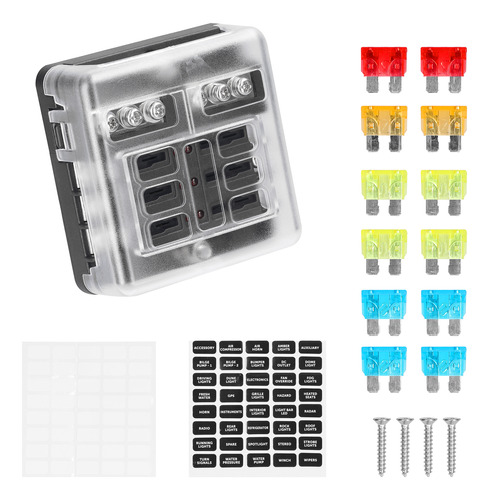 Caja De Fusibles Y Soporte Positivo Remoldeados, 12 Vías, Pa