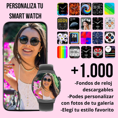 Reloj Digital Mujer Inteligente Smartwachh Mujer Elegante Negro Milanese Qx10 Negro Doble Malla Film Negro