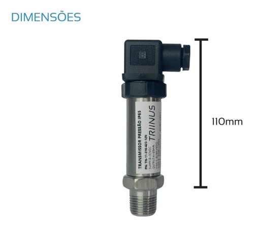 Transmissor De Pressão Ip65, 0...20bar, 4...20ma, 1/2 Npt