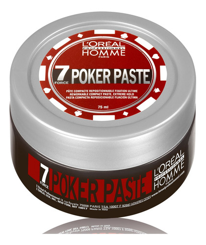 Cera Fijadora Para Hombre Poker Paste L´oréal Pro 75 Ml