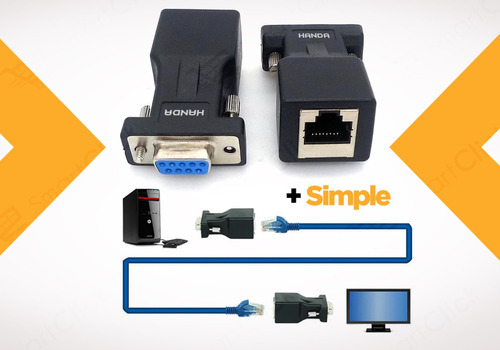 Extensor Vga Por Utp Rj45 Lan Cable Alargue Hasta 20m 1080p