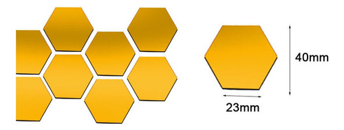 60 Piezas 3d Pegatinas De Pared De Espejo Hexagonal