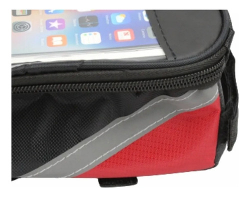 Bolsa Para Bike Bicicleta Celular Quadro Case A Prova D'água Cor Vermelha