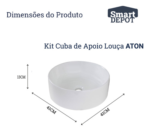 Cuba Completa Banheiro Aton C/ Torneira + Acessórios Cromado