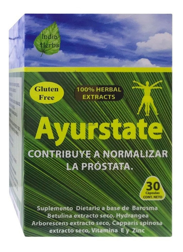 Ayurstate Contribuye A Normalizar La Próstata X 30 Capsulas